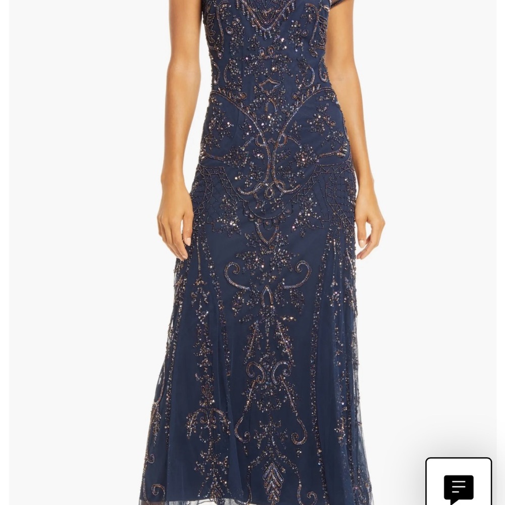 Pisarro Nights Navy Beaded Midi Dress